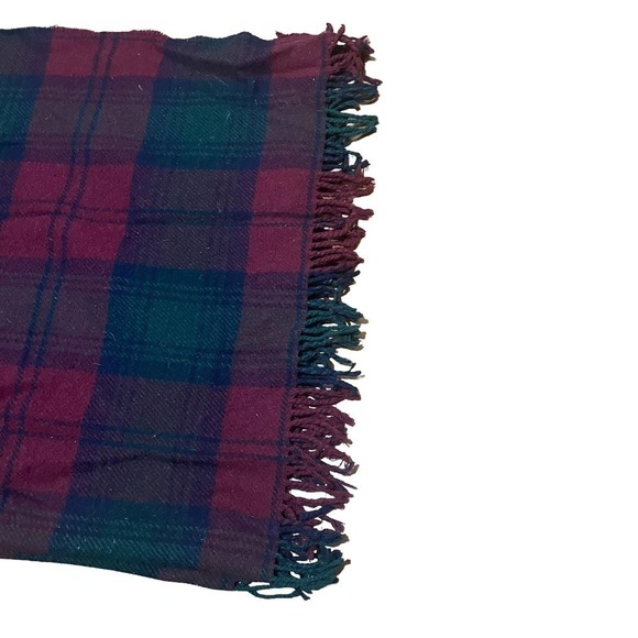MADE in Scotland 100% Wool Vintage Hudson’s Bay Plaid Throw 60x42 - Picture 2 of 6